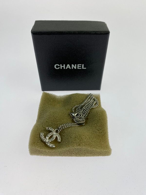 ジャンク品 CHANEL シャネル REINSTONE COCO MARK NECKLACE ラインストーン ココマーク ネックレス アクセサリー 182-250925-kk-32-min