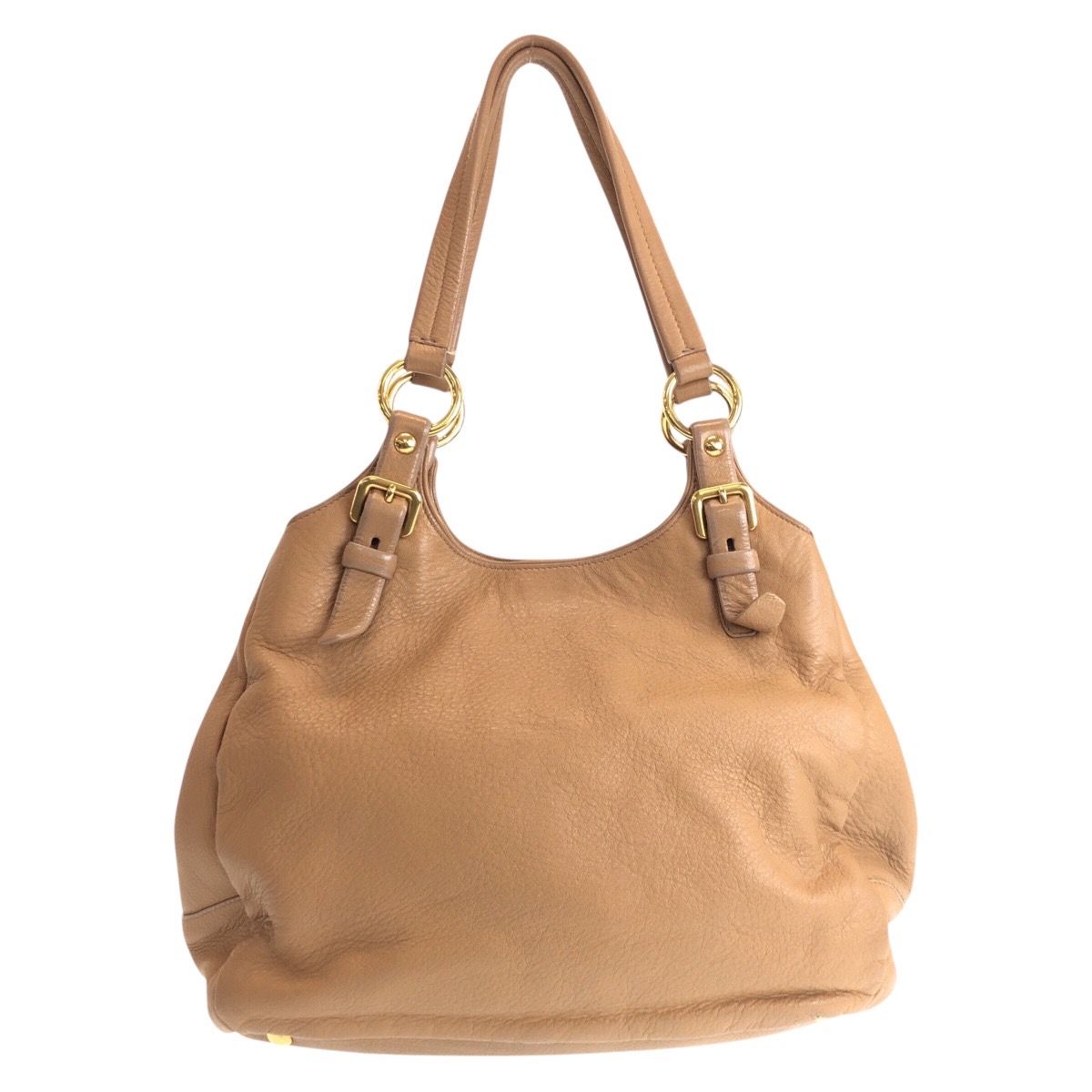 PRADA プラダ ベージュ ゴールド金具 レザー ショルダーバッグ  