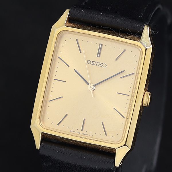 稼働 SEIKO 腕時計 ゴールド文字盤 バングル ヴィンテージ 634 SEIKO - 稼働 SEIKO 腕時計 バングル アンティーク ブラウン文字