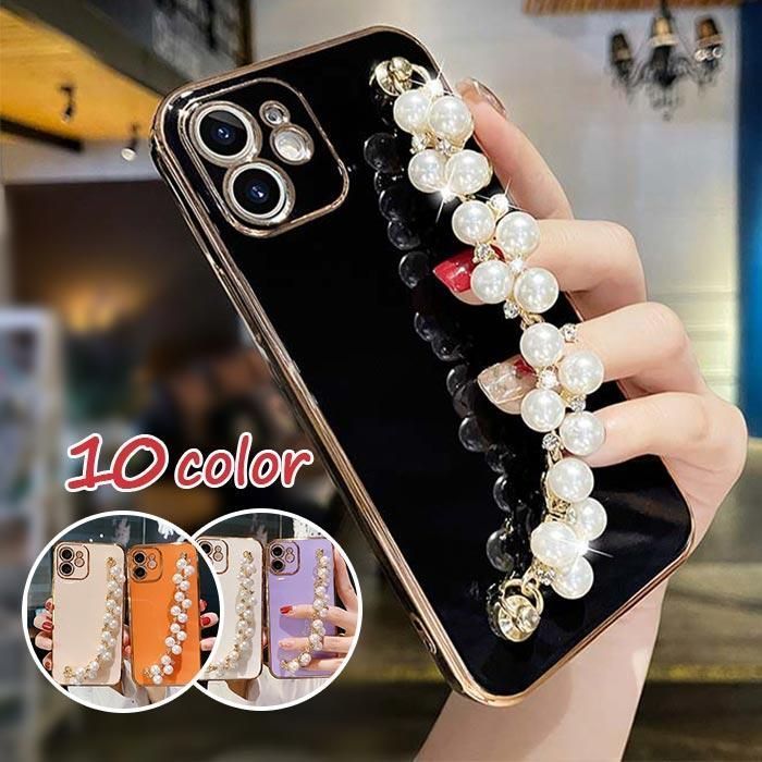 iPhone16Proケース iPhone16ケース スマホケース チェーン付き 白 黒 韓国 キラキラ iPhone12 iPhone13 iPhone14 iPhone15 Pro Max mini ケース ハンドストラッ