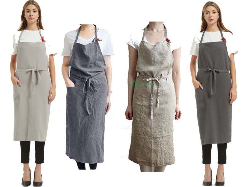 エプロン 綿麻 北欧 カフェ ガーデニング DIY 作業用 調整可能 職人 美容院 春夏 おしゃれ  nee3w183041