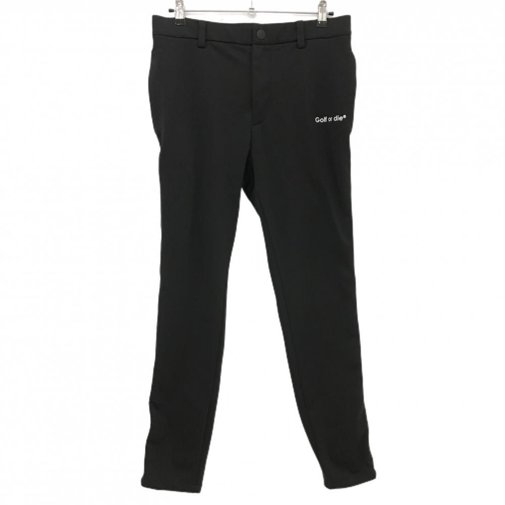 MARK&LONAマークアンドロナ　ストレッチパンツ　サイドロゴ　ブラック　48 マークアンドロナ パンツ 黒×ライトベージュ サイドロゴ ストレッチ