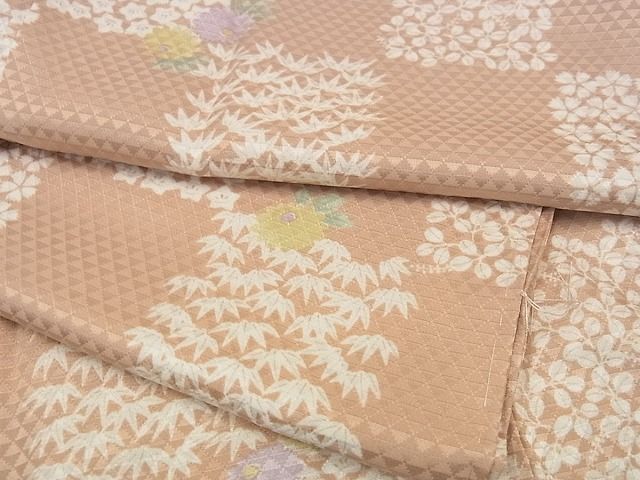 平和屋本店 上 長襦袢 単衣 市松花文 s7907
