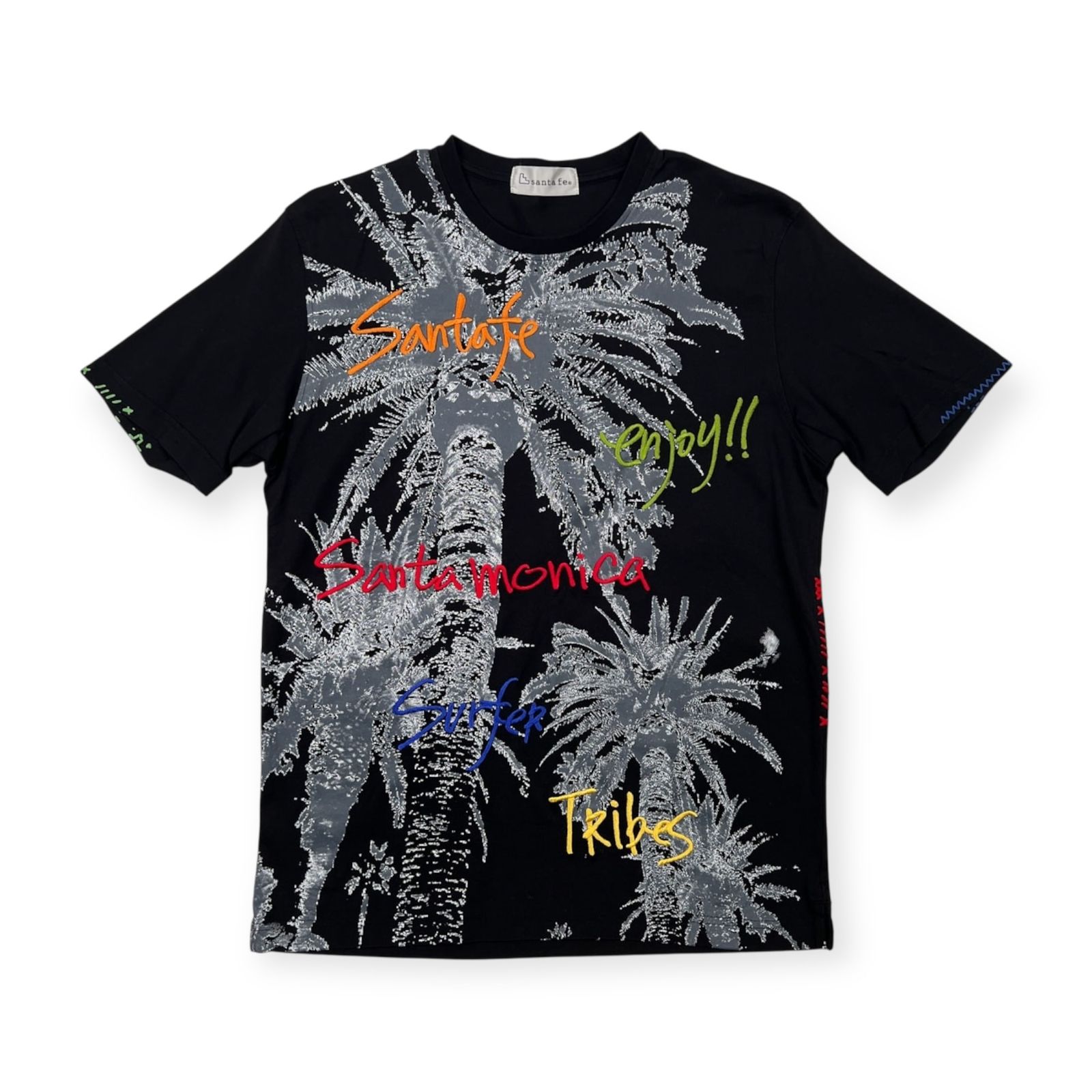 Santa Fe サンタフェ 刺繍 & プリント 半袖Tシャツ カットソー