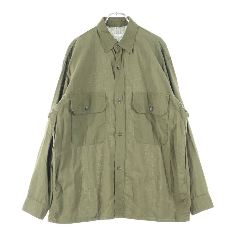 COMOLI コモリ 21SS ベタシャン CPO コットン 長袖シャツ カーキ T01-02011