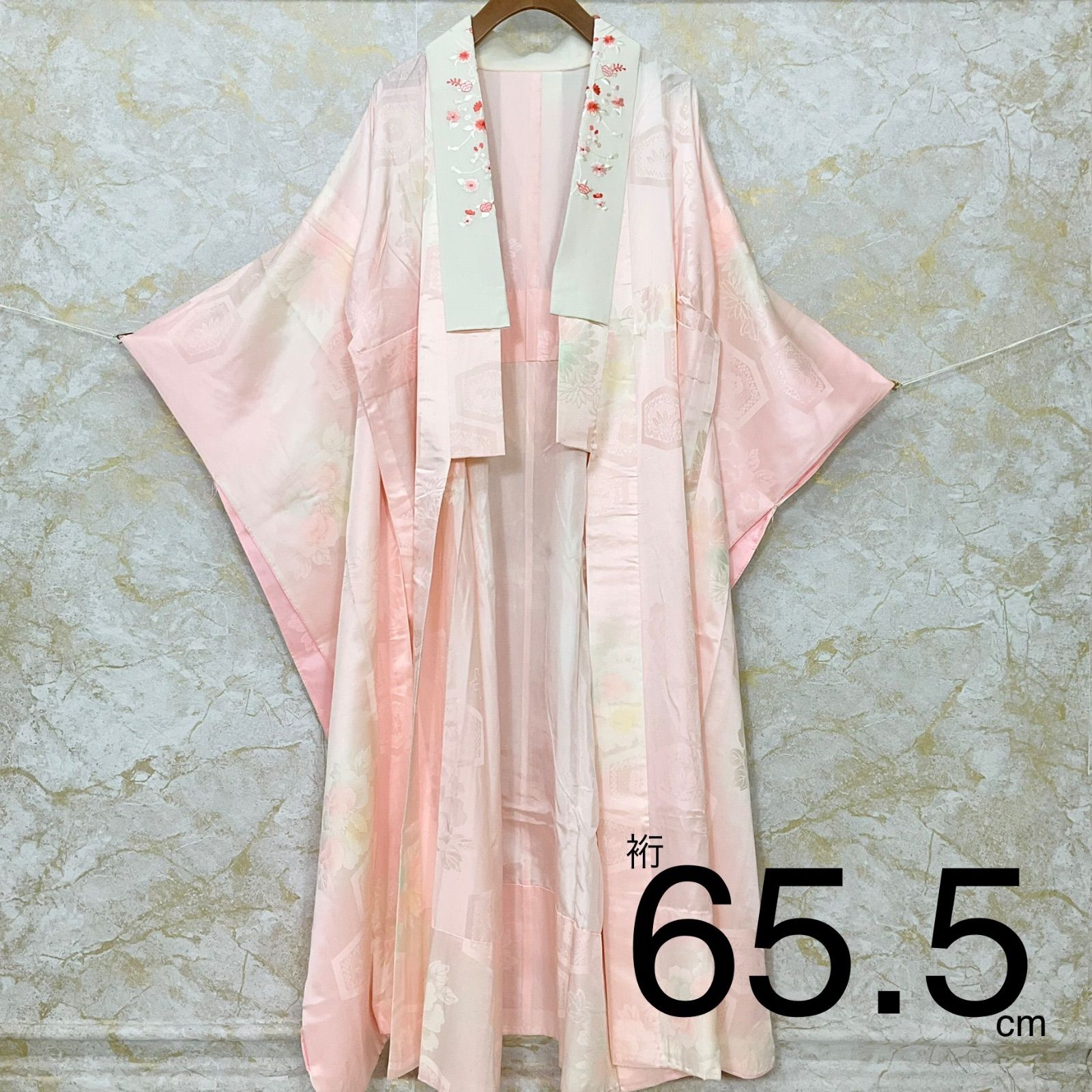 ◇kimono+one◇美品◇振袖長襦袢◇袷◇袖無双◇衣紋抜き付き◇裄65.5肩