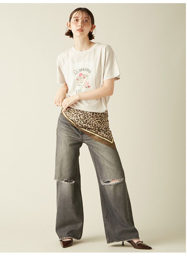 10%OFF リリー ブラウン LILY BROWN トップス 25秋冬 LILYBROWN×KEITA MARUYAMA バリエーショングラフィックTシャツ 半袖 ミドル丈 lwct254188 NICORILABO_COM