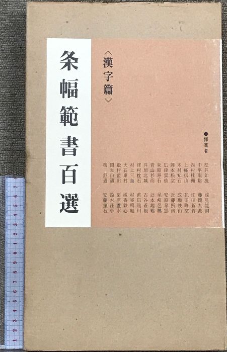 (1)  条幅範書百選【漢字篇】二玄社刊  青山杉雨編  1984年初版  発行：渡邊隆男