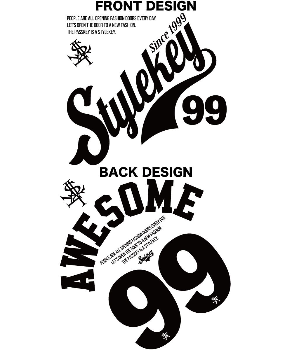 STYLEKEY スタイルキー 半袖Tシャツ AWESOME S/S TEE(SK23SP-SS05) ストリート ナンバリング ヒップホップ レゲエ ロック B系 バンド ロゴ 大きいサイズ