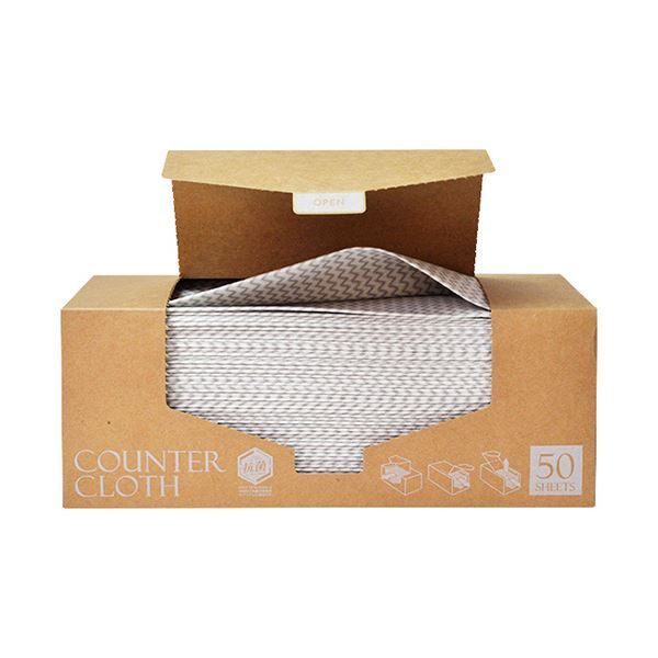 まとめ ストリックスデザイン抗菌カウンタークロス厚手 BOXタイプ グレー SA 164 1箱