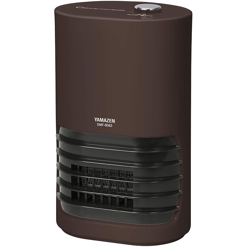 山善 ミニセラミックヒーター 転倒OFFスイッチ付 ブラウン DMF-B063 T メーカー保証1年 0