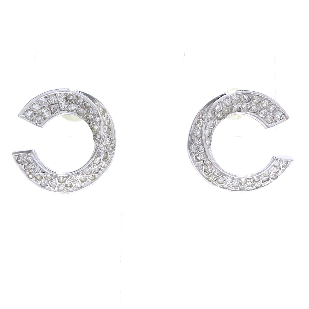 Unbranded ノーブランド ピアス K18WG×ダイヤモンド 総重量 4.2g|0.46刻印