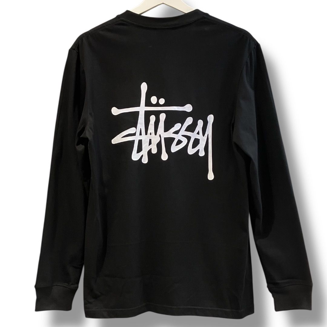 極美品 STUSSY ステューシー フロントロゴ刺繍 デニム 長袖シャツ XL STUSSY ステューシー ロンT 長袖 DJ ストックロゴ プリント M