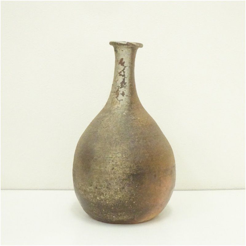 備前焼 渡辺聡造 らっきょ花入（共箱） 花入れ 茶道 茶道具 花瓶