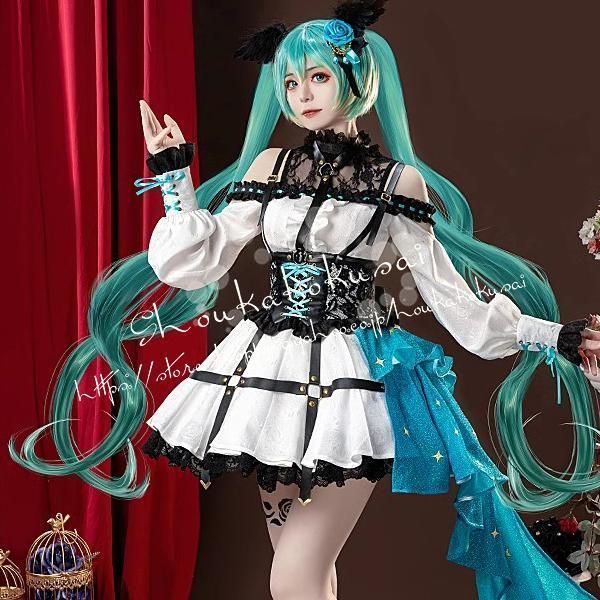 発売 初音ミク はつね みく MIKU Rose Cage Ver 風 コスプレ衣装 ウィッグ コスチューム cosplay 演出服 アニメ ゲ