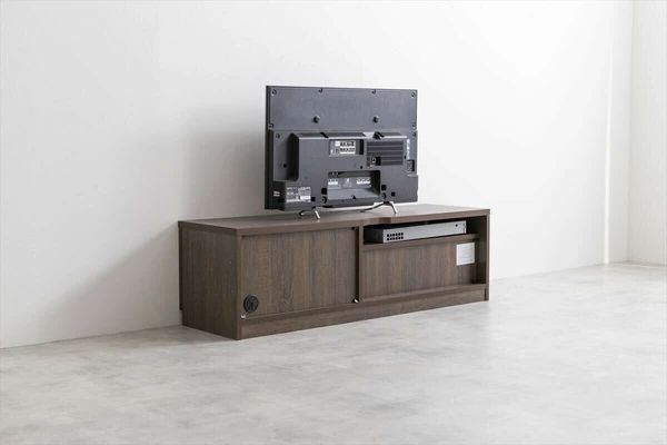 幅120cm ブラックパネル付きテレビ台