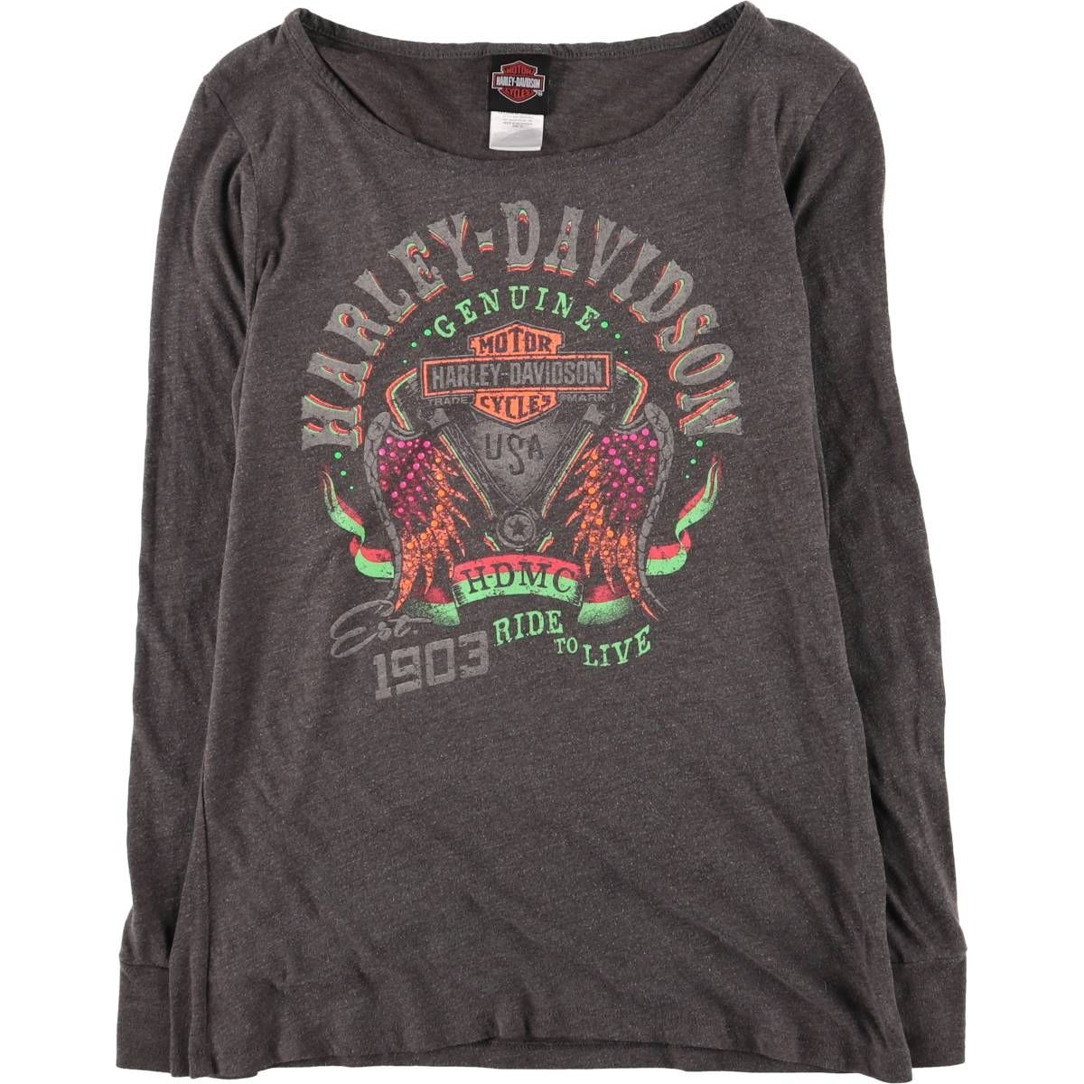 古着 ハーレーダビッドソン Harley-Davidson ロングTシャツ ロンT レディースXL相当|eaa541419