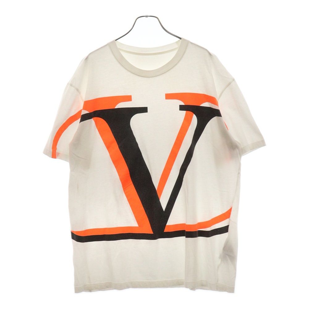 VALENTINO (ヴァレンチノ) V Logo Print T-Shirt ロゴプリント半袖Tシャツ ホワイト UV3MG08C6K7