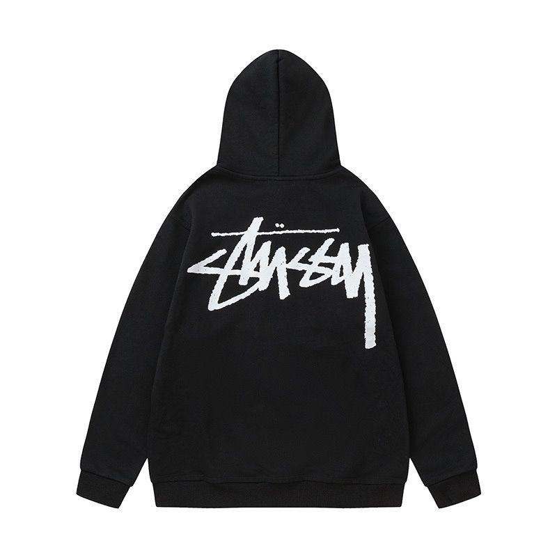 STUSSY ステューシー パーカー ブラック Big Stock Hoodie Logo サイズ：S/M/L/XL - メルカリ