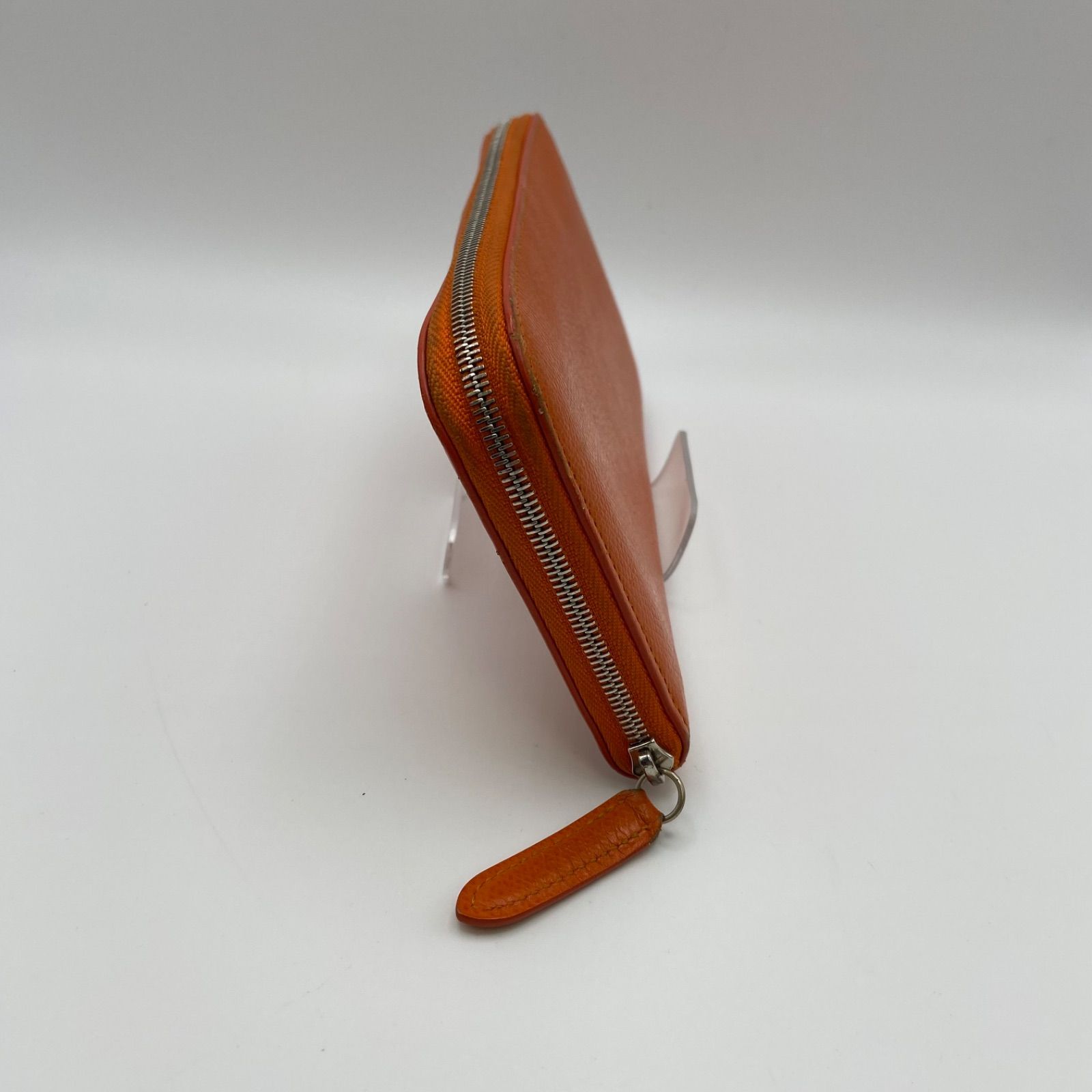 Camille Fournet カミーユフォルネ ラウンドファスナー長財布 オレンジ 