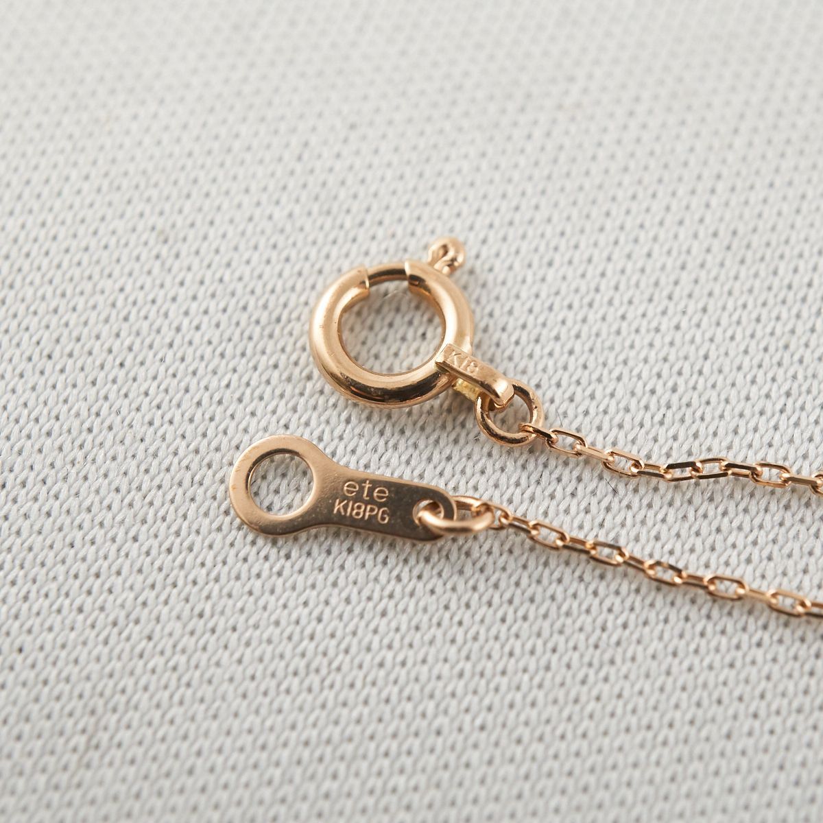 ete エテ ネックレス USED美品 K18PG 一粒ダイヤ ダイヤモンド 0.1ct 