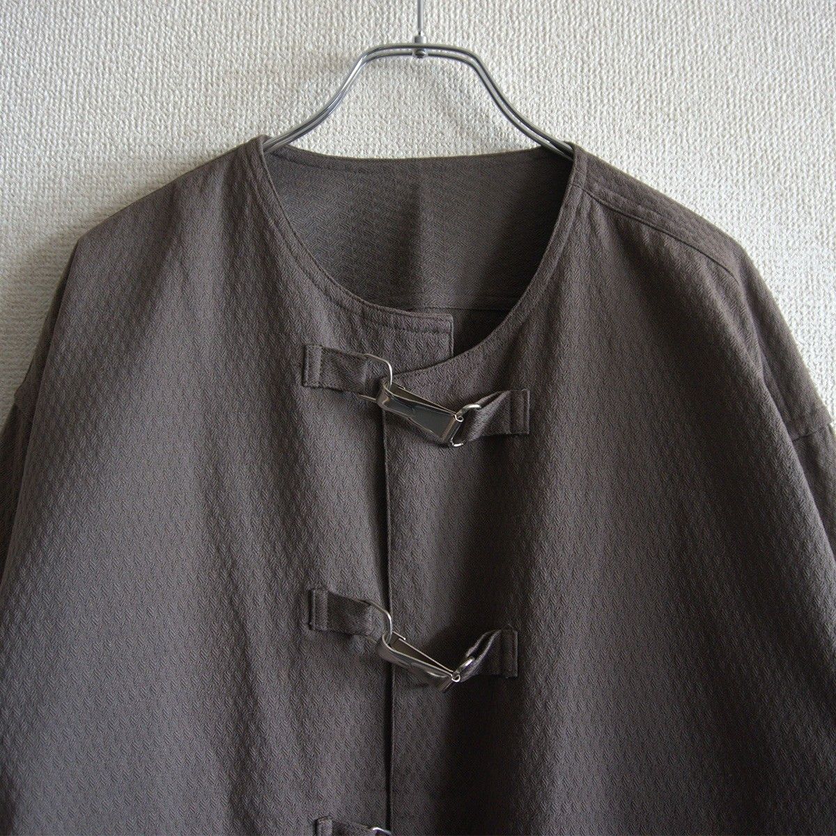 【Y's】極美品ワイズ ヨウジヤマモト ノーカラーホックジャケット セットアップ Y's】極美品ワイズ ヨウジヤマモト ノーカラーホックジャケット
