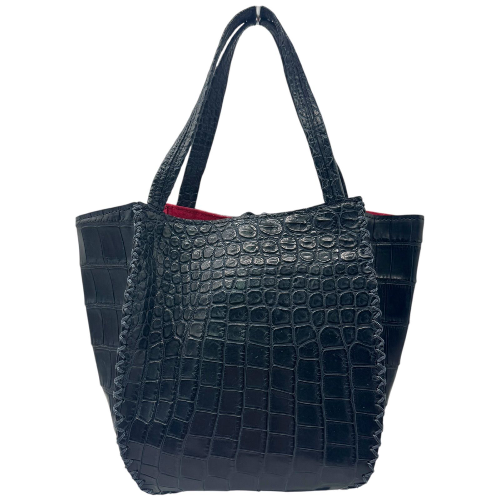 希少 美品 Kitamura キタムラ マットクロコダイル ハンドバッグ トート 
