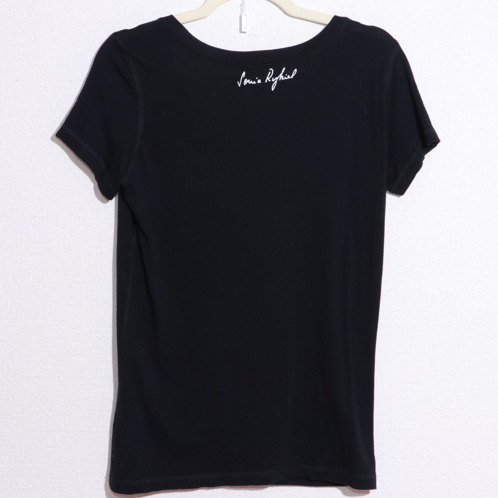 SONIA RYKIEL ソニアリキエル 半袖飾り付Tシャツ（黒） 美品【ST342-00