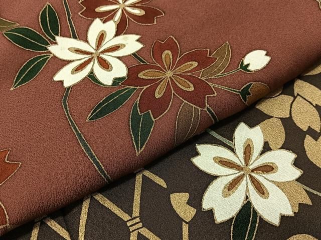 平和屋着物○訪問着 枝梅に冊子 たたき染め 金彩 正絹 逸品 AAAZ3113np