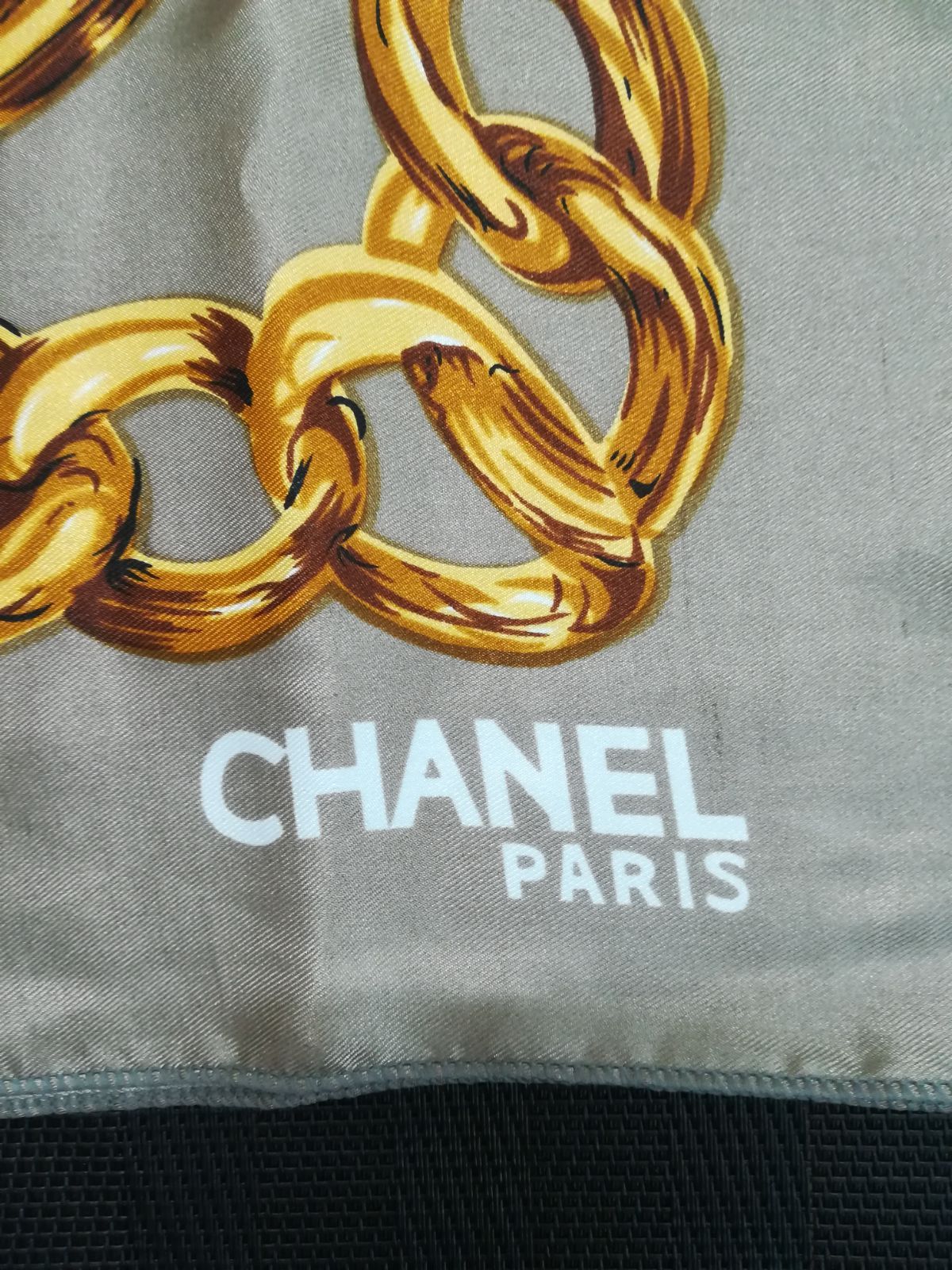 シャネル CHANEL 大判 スカーフ ココマーク チェーン 1237