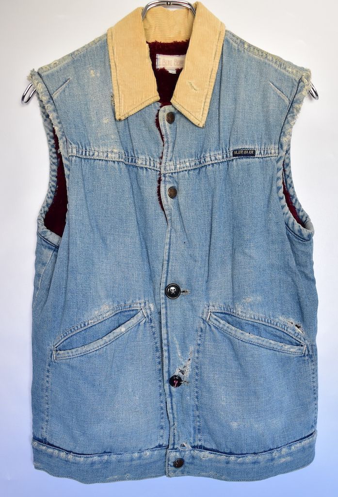 BLUE BLUE ブルーブルー 裏ボア デニム ベスト 28864 - 844 50 - メルカリ