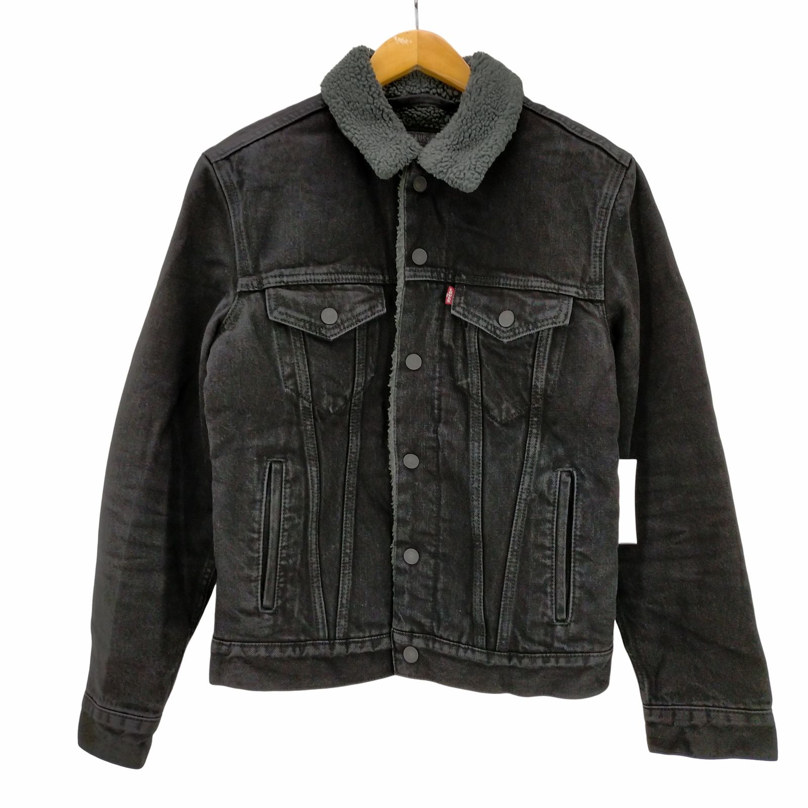リーバイス Levis 裏地ボア ブラック デニムジャケット トラッカー 