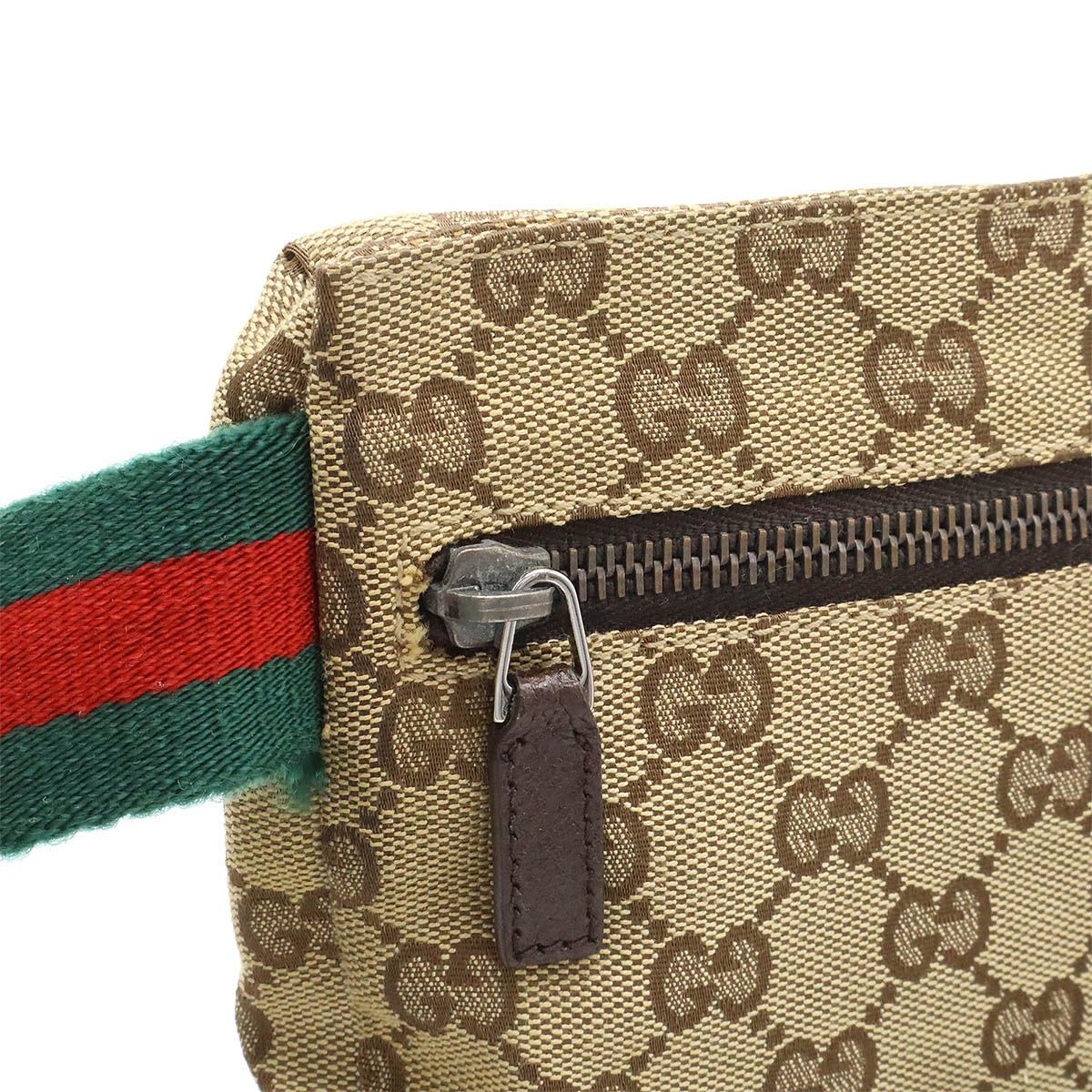 GUCCI グッチ GGキャンバス シェリーライン ボディバッグ ウエスト