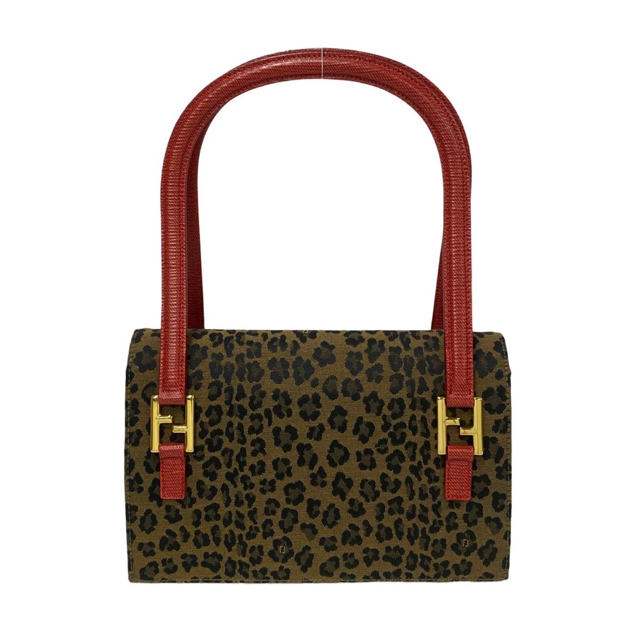 未使用保管品 希少品 FENDI フェンディ FF ロゴ 金具 キャンバス 