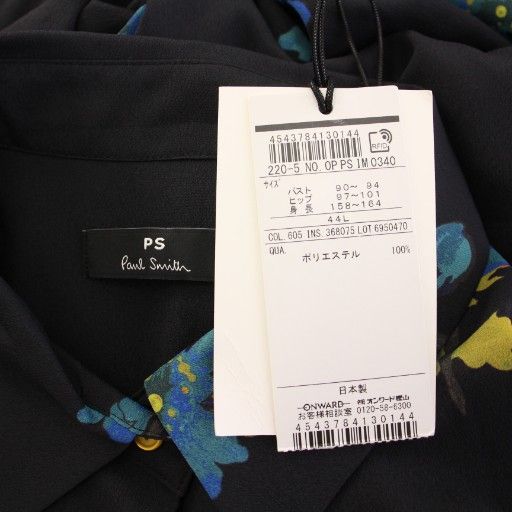 【Paul Smith】花柄 半袖ワンピース 現行タグ ポールスミス 花柄 半袖ひざ丈ワンピース 黒 日本製 - メルカリ