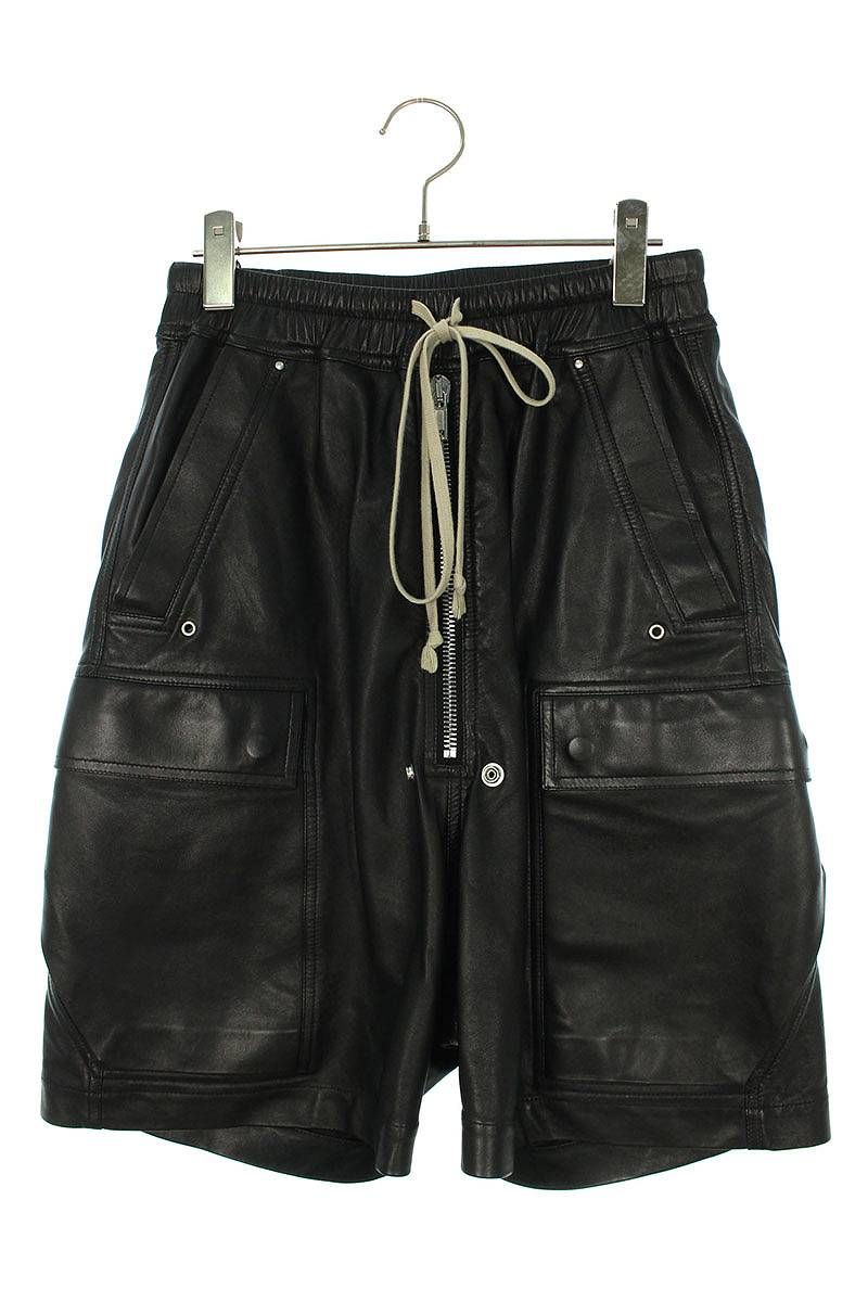 リックオウエンス 23SS RR01C4300-LLP CARGOBELA SSHORTS ラムレザー 