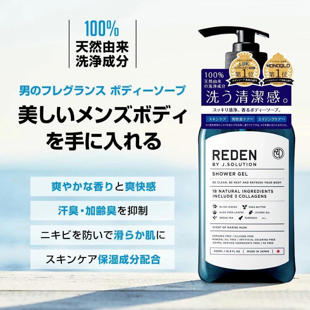 ボディ・フェイスケア RAON 男性目線の100％天然由来洗浄成分のボディーソープ登場 メンズ