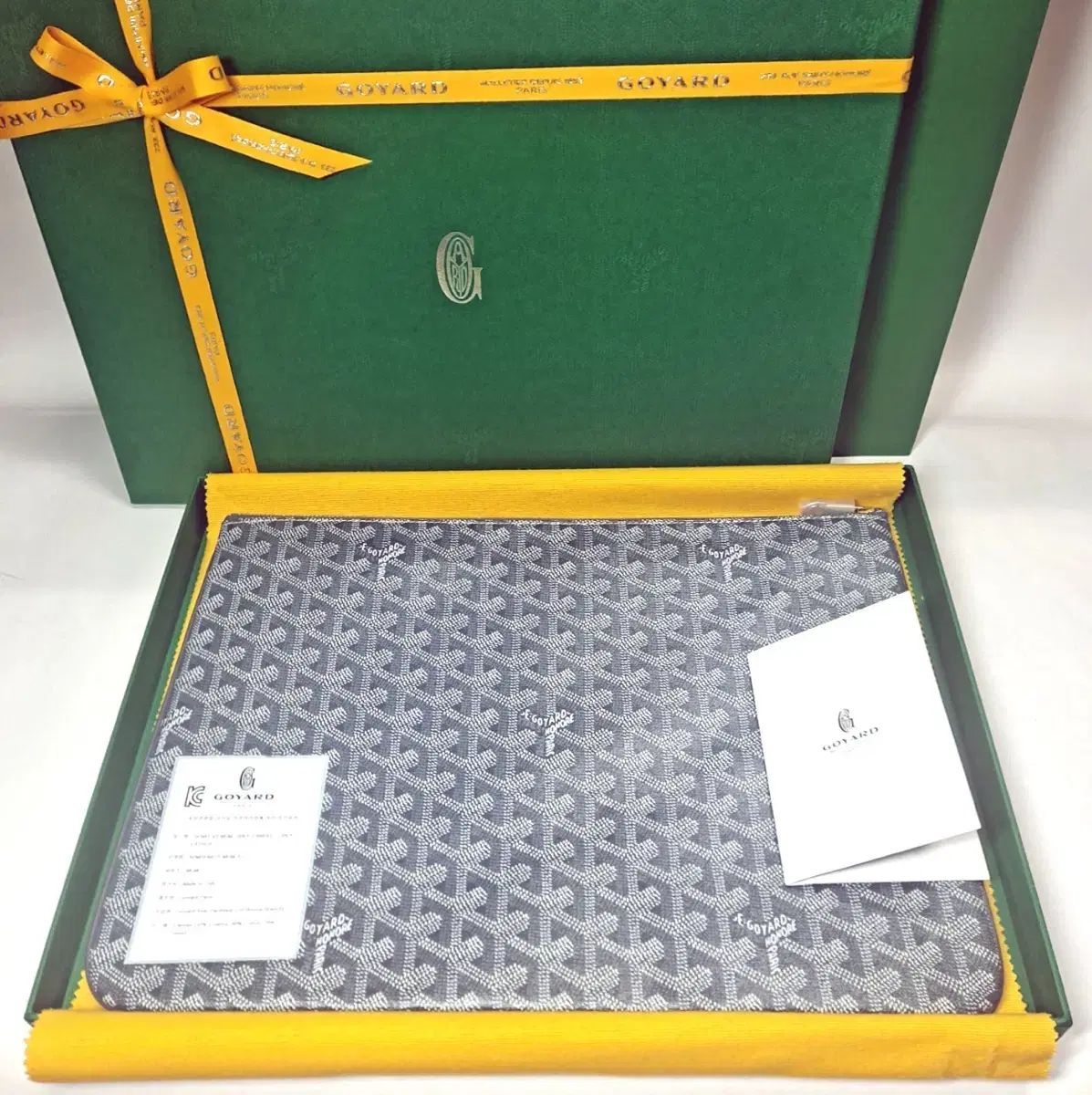 Goyard ゴヤール セナ クラッチ MGM サイズ グレー 真新しいデパート ギフトセット