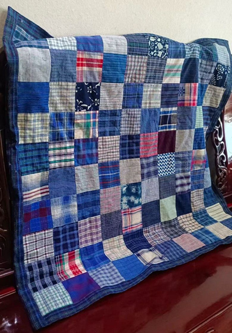 SGYP064【送料無料】手作り パッチワーク キルト マルチカバー 土布