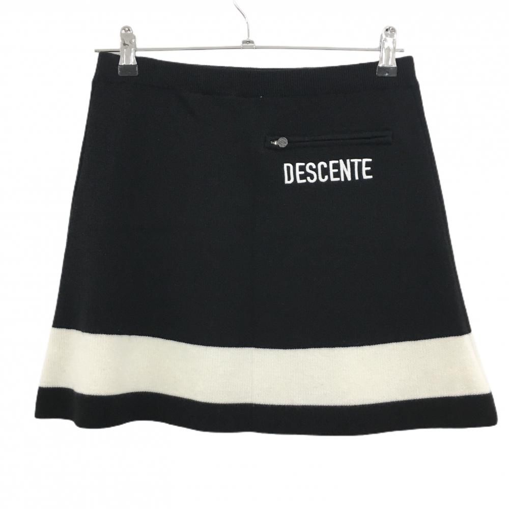 デサントゴルフ ニットスカート 黒×白 裾ライン 中田英寿 レディース L ゴルフウェア DESCENTE