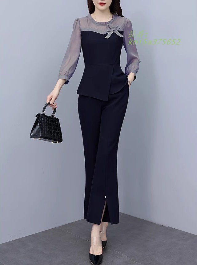 かっこいい パンツドレス セットアップ レディース おしゃれ パンツ ドレス パーティードレス 3L 4L 結婚式 パンツスーツ 5L 大きいサイズ お呼ばれ 長袖 kni5a375652