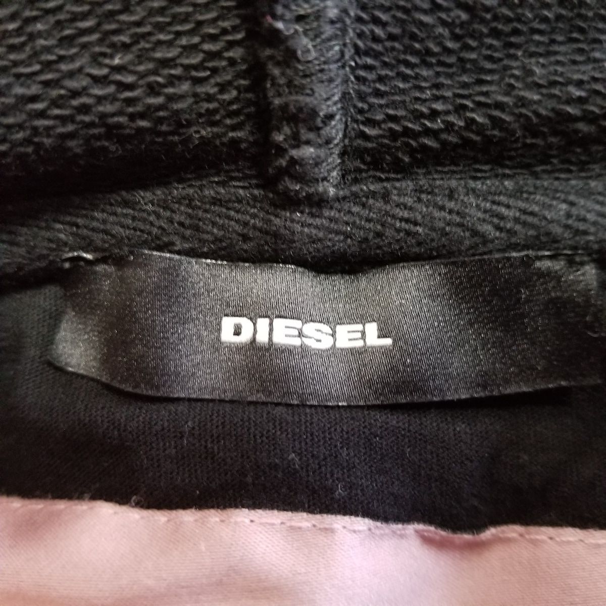 DIESEL(ディーゼル) ワンピース レディース - 黒 長袖/ひざ丈/b-r-a-v-e/パーカーワンピ/ダメージ加工