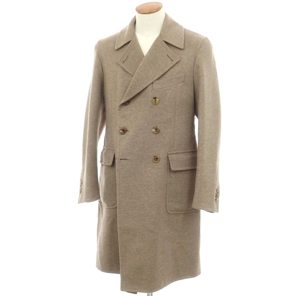 ベルベスト Belvest トゥモローランド別注 ウールカシミヤ ダブルブレストコート ベージュ サイズ48 メンズ