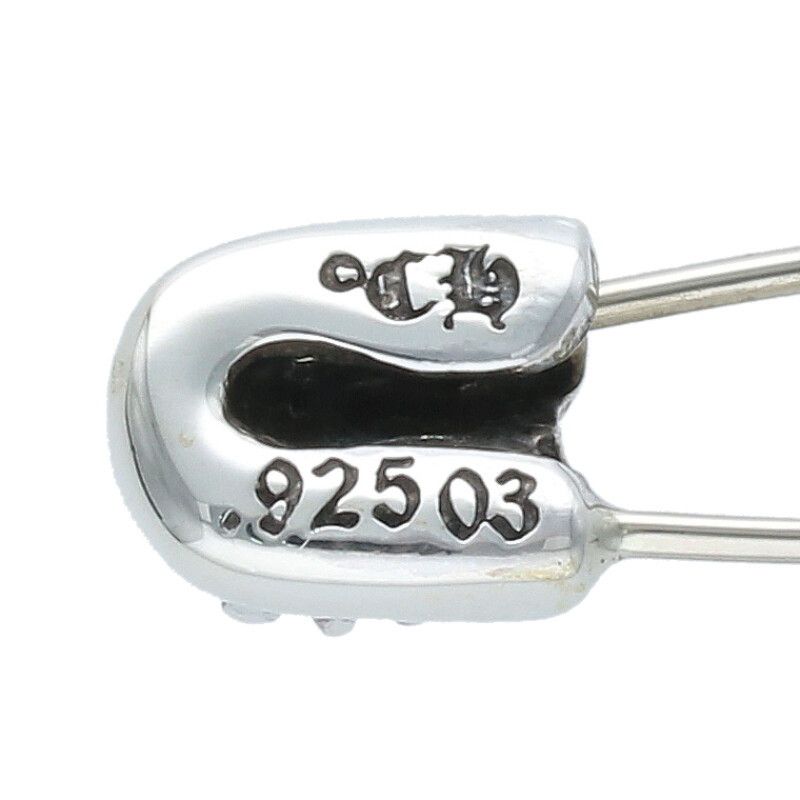 【CHROME HEARTS】シルバーネックレストップ SAFETY PIN LG Chrome Hearts - クロムハーツ SAFETYPIN LG 1DIA/ラージ