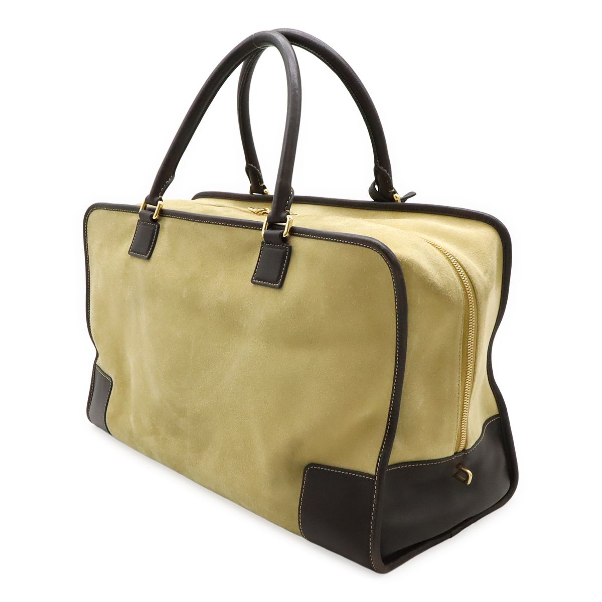 LOEWE ダークブラウン レザー ボストンバッグ 【公式通販】