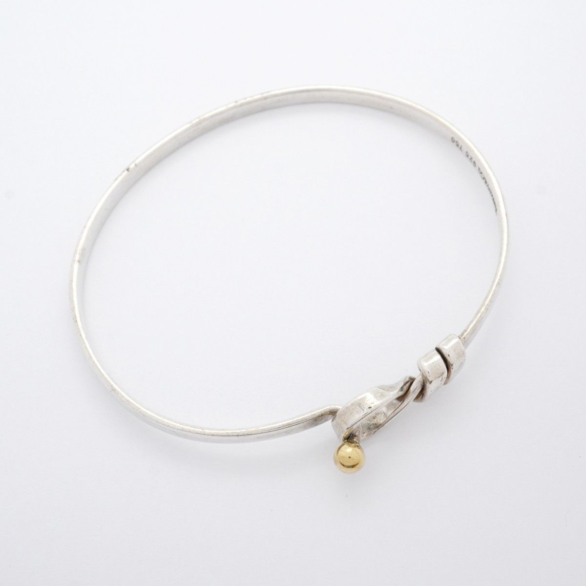 5jmb0346 ティファニー バングル フック&アイ K18YG イエローゴールド シルバー925 レディース