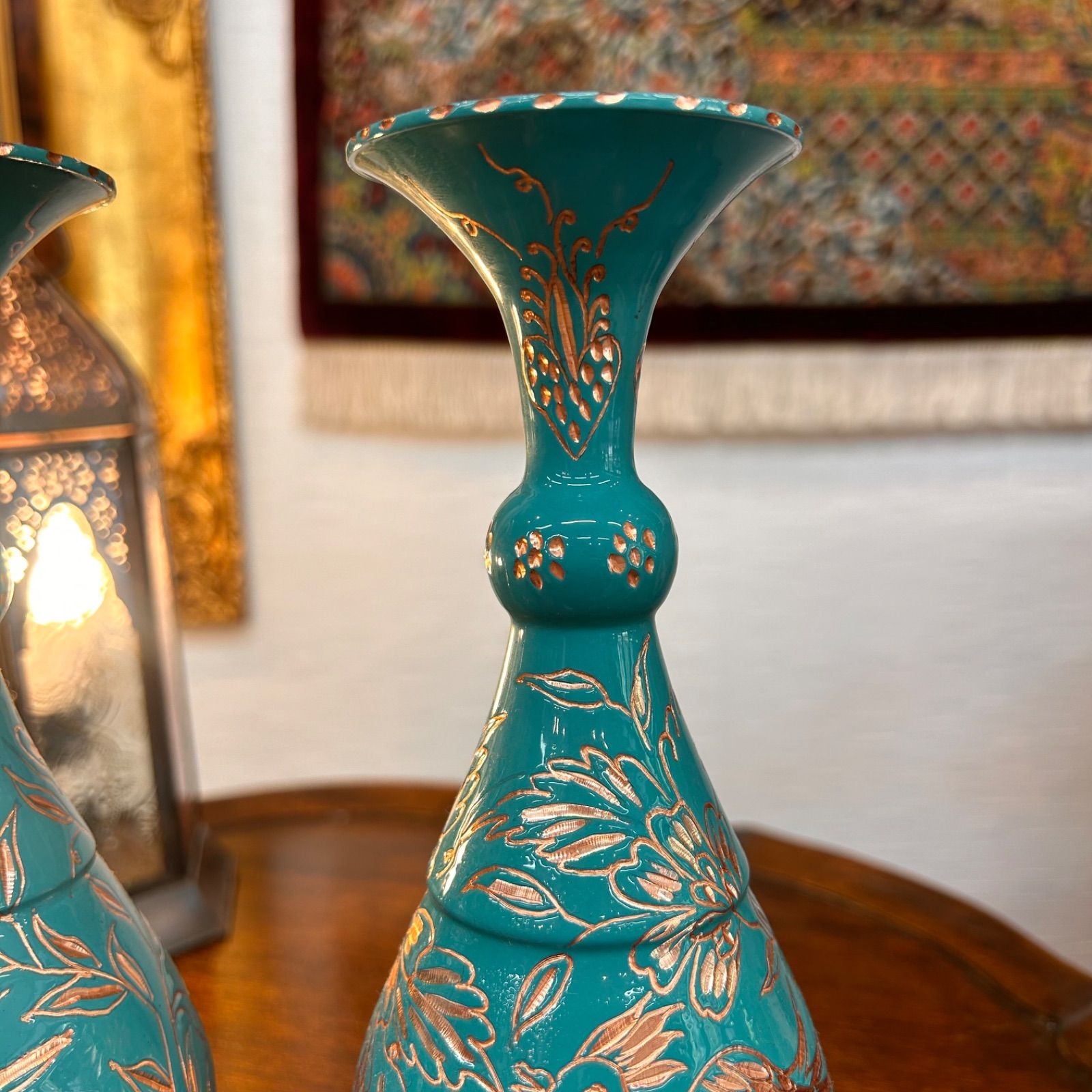 大型　花瓶　花器　壺　インテリア　コレクション　経年品　彫細工　金属製 77f68f48c6b167b0e4e9ce849b8830