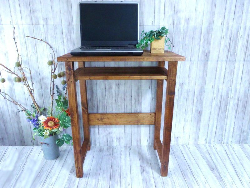 ハンドメイド パソコンラック ダークチーク色