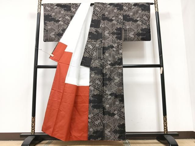 平和屋着物○本場大島紬 9マルキ 吉祥文 反端付き 正絹 逸品 CAAV6684vf