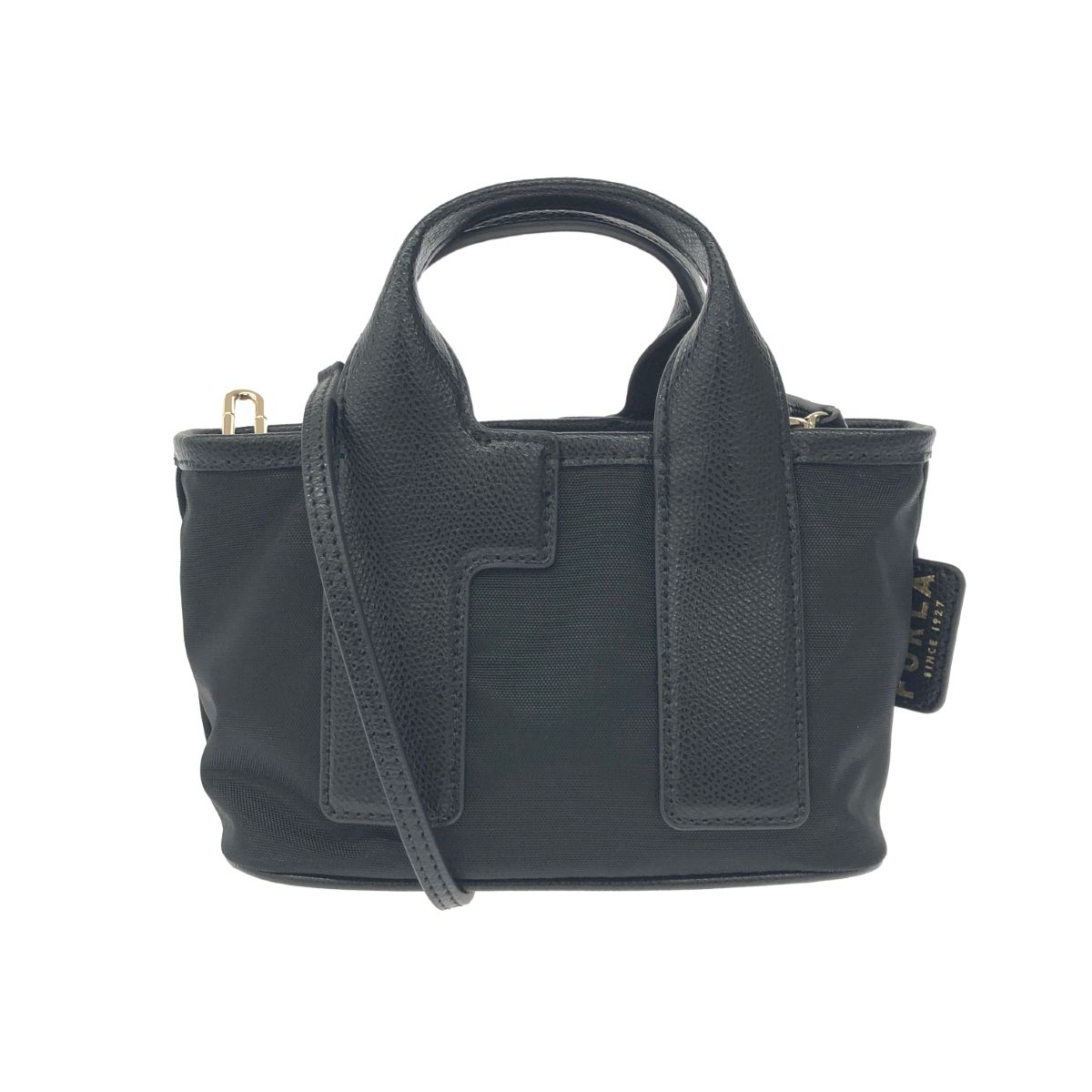 FURLA フルラ ミニ2WAYバッグ/PIUMA  レザー×ナイロン WE00619   ブラック レディース / 240001158666 FURLA フルラ ミニ2WAYバッグ/PIUMA レザー×ナイロン WE00619 ブラック